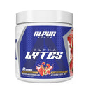 Alpha Lytes electrolyte hydration mix container with strawberry and salted watermelon flavor on a white background