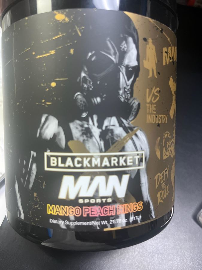 BlackMarket X Man Sports Collab Pre-Workout, 26g of active ingredients 40/20 servings