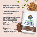 Garden of Life Plant Based Sprouted Barley Protein + Probiotics 20 servings