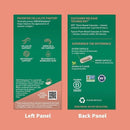 Two green panels labeled 'Left Panel' and 'Back Panel' on a peach background
