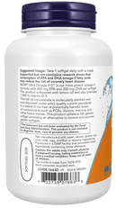 NOW Foods Ultra Omega 3-D Fish Oil 600 EPA/300 DHA 90 Fish Softgels back of label