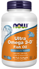 NOW Foods Ultra Omega 3-D Fish Oil 600 EPA/300 DHA 90 Fish Softgels