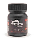 Black supplement jar with Spinto Fitness label on a white background
