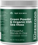 True Sea Moss - Green Powder & Organic Sea Moss 8 Powerful Blends in One 30 servings front of container