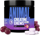 Container of Animal Creatine Chews with grape flavor on a white background