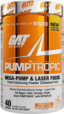 GAT SportGAT Sport PUMPTROPIC MegaPump & Laser Focus Potent Enhancing Powder (StimulantFree) 40 ServingsPre - WorkoutPineapple Orange Quava816170023516