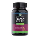 Black seed dietary supplement bottle with label on a white background