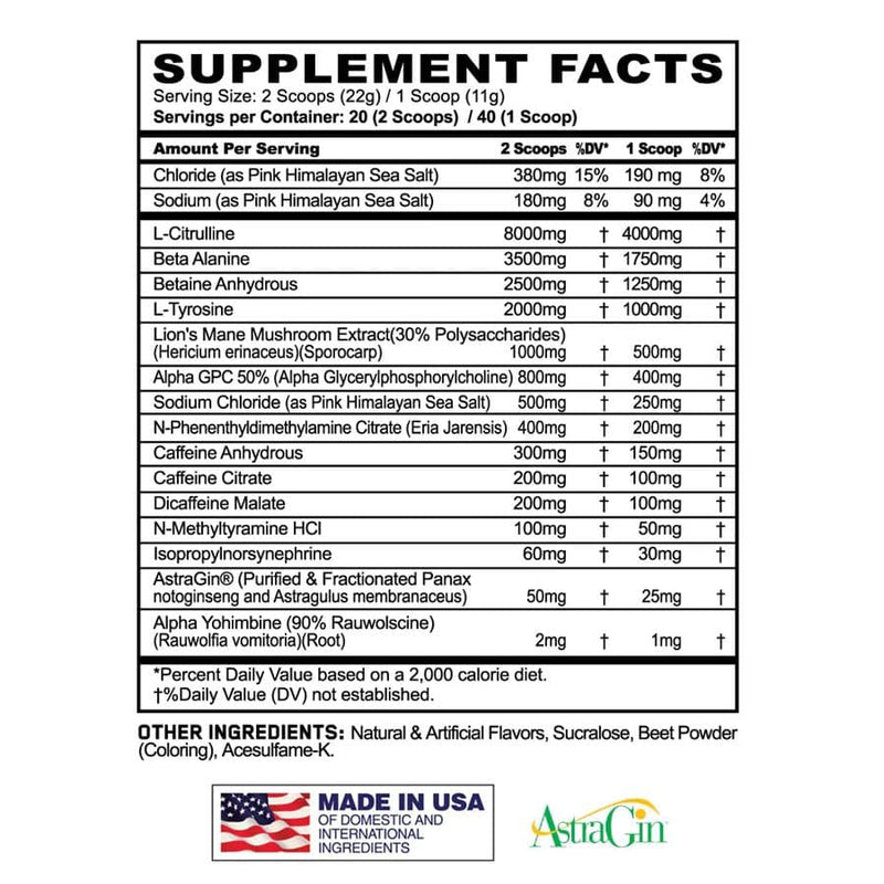 Apollon Nutrition x Panda Supplements FACE OFF Pre-Workout Mash-UP 20 servings