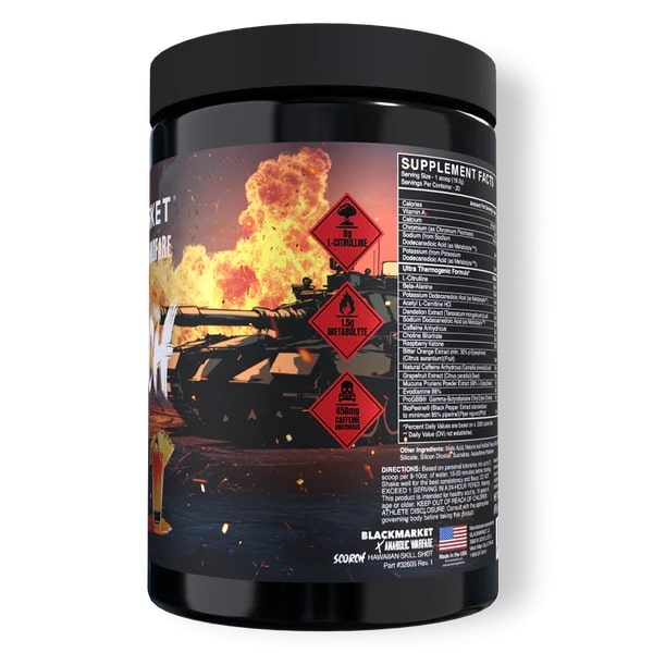 BLACKMARKET Scorch Anabolic / Warfare Ultra Thermogenic Pre-Workout Hawaiian Kill Shot 20 Servings
