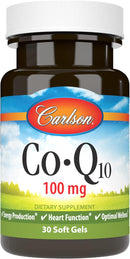 Carlson Co-Q10 100mg Promotes healthy energy production, 30 soft gels