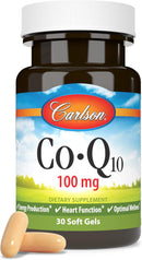 Carlson Co-Q10 100mg Promotes healthy energy production, 30 soft gels
