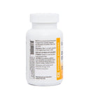 A white plastic bottle of Dynamic Enzymes E-2 dietary supplement, showing the back label with text and a vertical orange brand stripe.