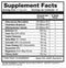 Supplement facts label with various health benefits and ingredients listed.