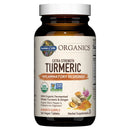 Bottle of Garden of Life Organics Extra Strength Turmeric supplement on a white background