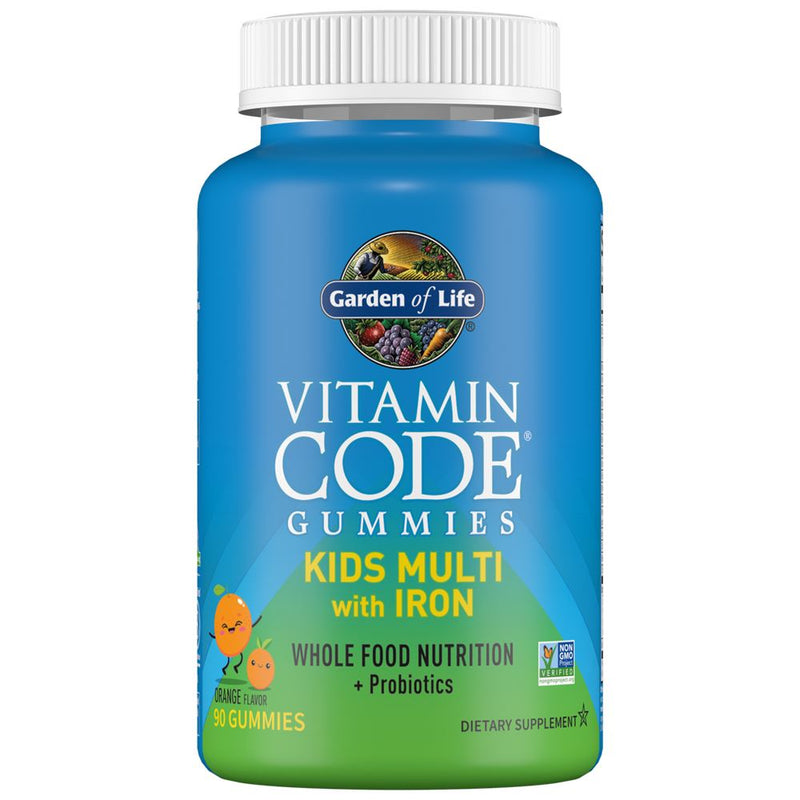 Garden of Life Vitamin Code Kids Multi with Iron, Supports Digestive Health 90 gummies