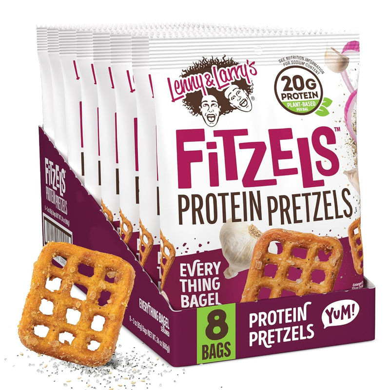 Lenny & Larry Protein Pretzles - FiTzElS 20g prant based protein per bag 3oz