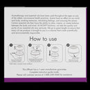 Instructions for using a diffuser on a purple and white background