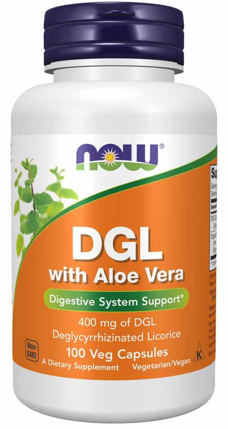 NOW Foods DGL with Aloe Vera 100 Veg Capsules