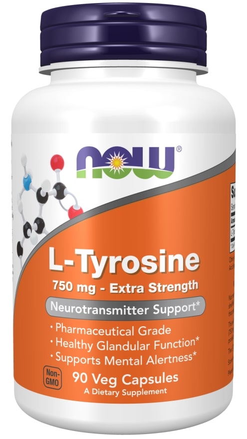 NOW Foods Extra Strength L-Tyrosine 750 mg 90  Veg Capsules