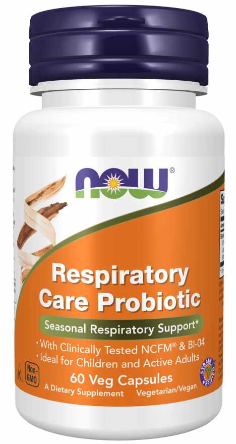 NOW Foods Respiratory Care Probiotics, promote a strong & balanced immune response 60 Veg Caps