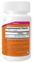 NOW Foods Vitamin D3 10,000IU Highest Potency, Structural Support, 30 Softgels