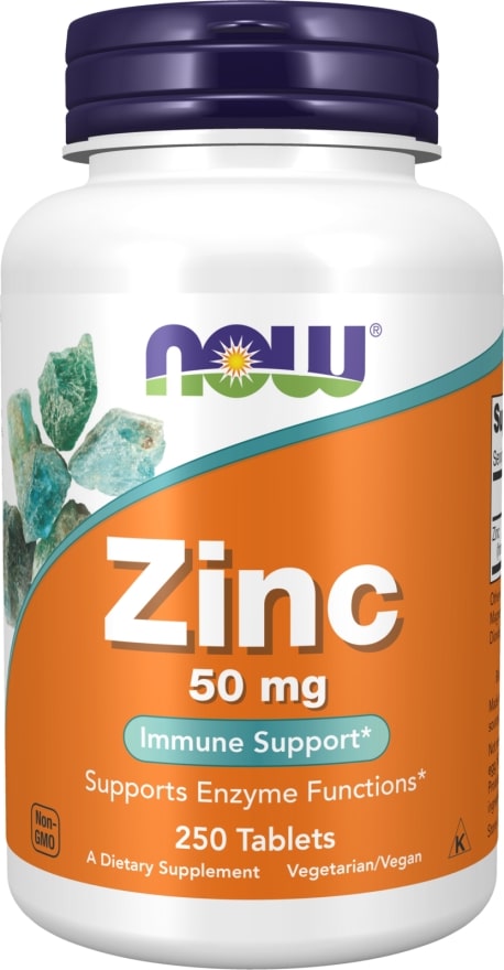 NOW Foods Zinc 50mg, Immune Support 250 Tablets