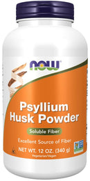 NOW Foods, Psyllium Husk Powder, Non-GMO Project Verified, Soluble Fiber, 12-Ounce