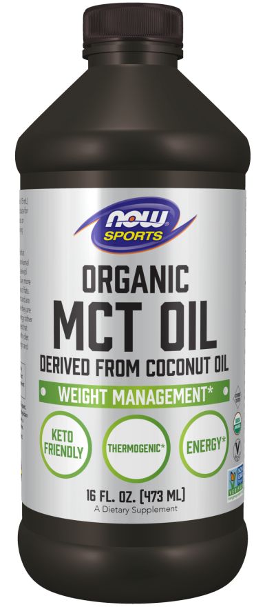 NOWSportsOrganicMCTOil_DerivedfromCoconutOil_KetoFriendly_ThermogeneticandEnergy16ozBottle