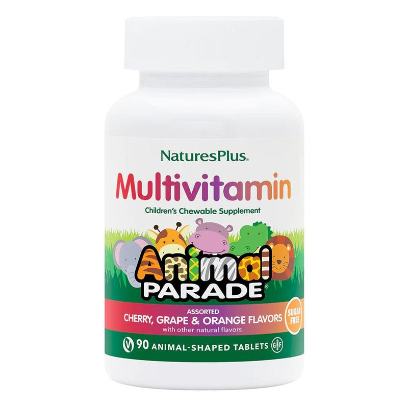 Natures Plus Animal Parade Multivitamin Gummies Cherry, Grape & Orange Flavor 90 Gummies