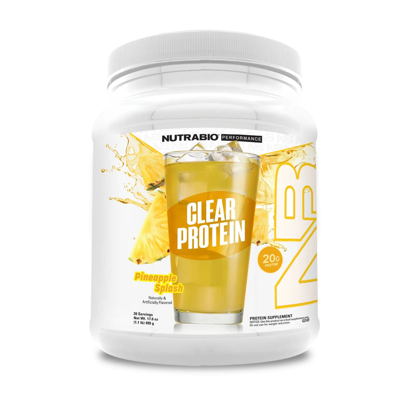 NutraBio Clear Whey Protein Isolate Powder 1.1lb 20 Servings Pineapple Splash