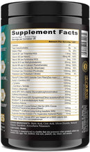 Supplement container with 'Supplement Facts' label on a black background