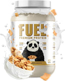 Fuel Premium Protein container with a panda design on a white background