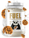 Fuel Premium Protein container with panda design and cookies on a white background