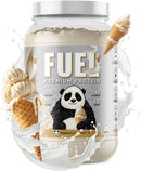Fuel Premium Protein container with panda design and ice cream elements on a white background