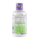 A white plastic bottle of Calming Balm by Calming Pets, featuring a purple cap and a detailed supplement facts label with green and purple accents, shown against a plain white background.