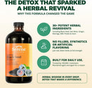 Serene Herbs Black Seed Bitters bottle with product features on a beige background