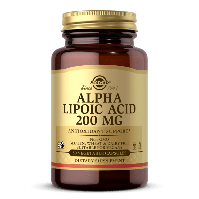 Solgar Alpha Lipoic Acid, 200 mg 60 Capsules