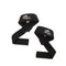 Black wrist straps with Spinto Fitness logo on a white background