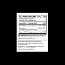 Supplement facts label on a white background