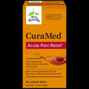 CuraMed Acute Pain Relief supplement box with Terry Naturally logo on an orange background