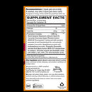 Supplement facts label on a black background