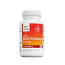 Bottle of Terry Naturally Red Ginseng Energy chewable tablets on a white background