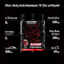 NUTRABIO Bloodline supplement container with ingredient details on a dark background