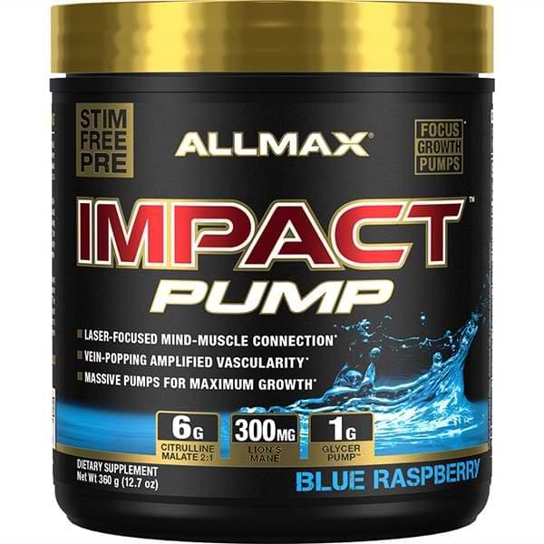 All Max NutritionAll Max Nutrition Impact Pump Non - Stim Pump Pre - Workout 30 servingsPre - WorkoutBlue Raspberry665553228358