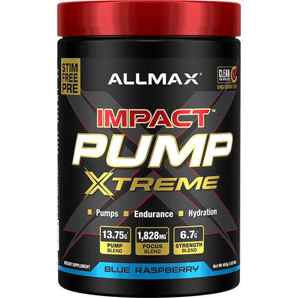 All Max NutritionAll Max Nutrition Impact Pump Xtreme Non - Stim Pump Pre - Workout 30 servingsPre - WorkoutBlue Raspberry665553230061