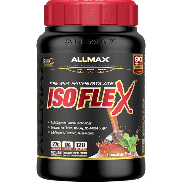 All Max NutritionAll Max Nutrition ISOFLEX Whey Protein Powder, Whey Protein Isolate, 27g Protein, 2lb 30 ServingsProteinMint Chocolate665553121826