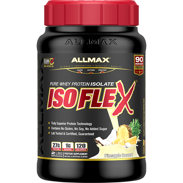 All Max NutritionAll Max Nutrition ISOFLEX Whey Protein Powder, Whey Protein Isolate, 27g Protein, 2lb 30 ServingsProteinPineapple Coconut665553224923