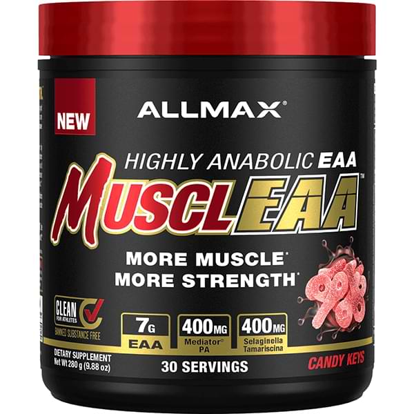 All Max NutritionAll Max Nutrition MusclEAA (30 Servings) 7g EAA, 400mg Mediator PA, 400mg Selaginella TamariscinaAmino AcidsCandy Keys665553229102