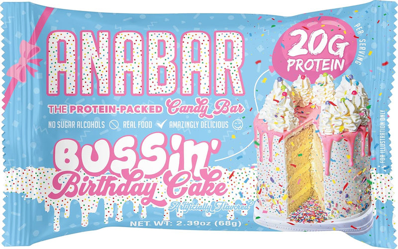 AnabarANABAR Protein Bar, The Protein - Packed Candy Bar, Amazing Tasting Protein Bar, Real Food, Amazingly DeliciousProtein SnackBussin Birthday Cake732388294305