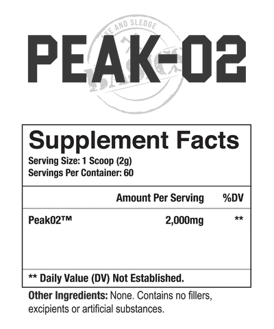 Axe & SledgeAxe & Sledge PeakO2 Powder, Supports Exercise Performance, Endurance, and Power Output, Unflavored 60 ServingsPre - Workout750258225945